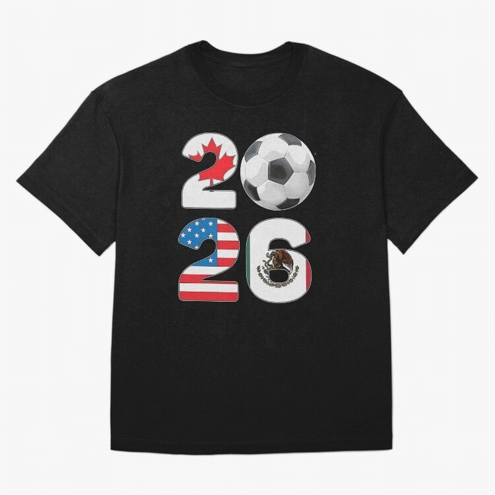 2026 North America Football Massive Event Soccer Ball Oversized T-Shirt Carry Global Football Passion for FIFA World Cup 2026 USA Canada Mexico, Centered on CR7, Spain, Soccer Culture, Superstar Moments, National Team Dreams and Competitive Fire;