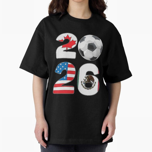 2026 North America Football Massive Event Soccer Ball Oversized T-Shirt Carry Global Football Passion for FIFA World Cup 2026 USA Canada Mexico, Centered on CR7, Spain, Soccer Culture, Superstar Moments, National Team Dreams and Competitive Fire;