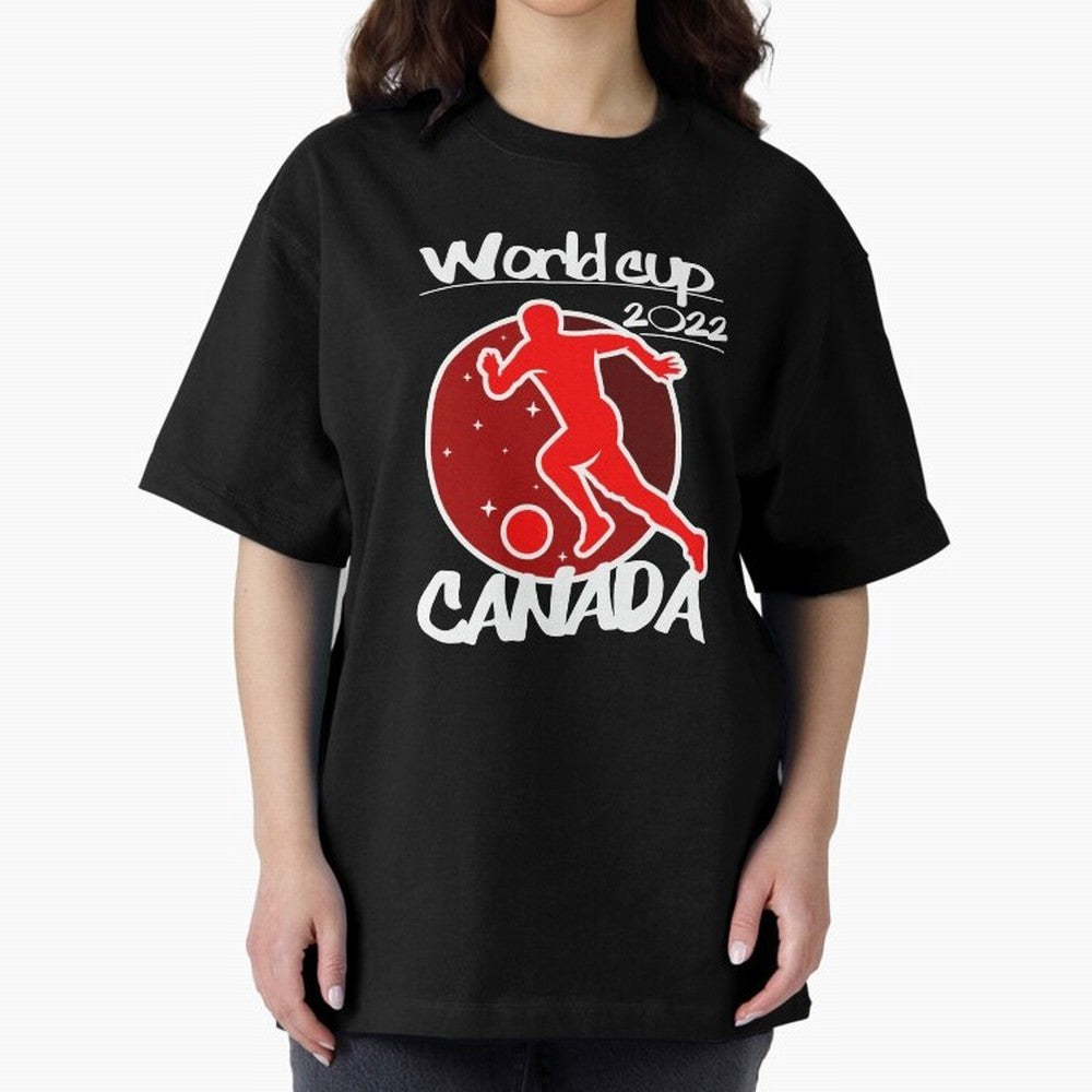Canada World Cup 2022 Oversized T-Shirt Carry FIFA World Cup 2026 for Fans of CR7 and Messi and Portugal, Bringing Football History, Final Match Energy, Crowd Noise and Once in a Lifetime Moments; Ideal for Fans Who Follow Messi, Cristiano Ronaldo,