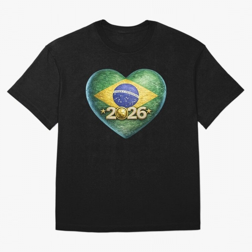 Brazil 2026 World Football Heart Flag Designs Oversized T-Shirt Bring Global Tournament Vibes to the FIFA World Cup 2026 Journey through Haaland and Mbappe Highlights, England and Germany Pride, Retro Football Energy, Iconic Rivalries, Trophy Chase