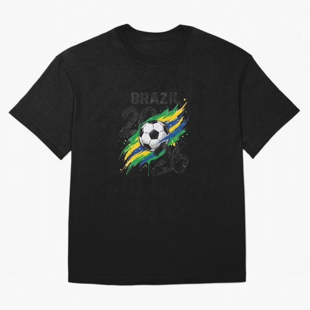 Brazil Soccer 2026 Fan Shirt ¨C Brazil Football Supporter Oversized T-Shirt Refresh Global Football Passion for FIFA World Cup 2026 USA Canada Mexico, with Cristiano Ronaldo, Brazil, Portugal and Argentina, Goal Celebration Energy, Supporter