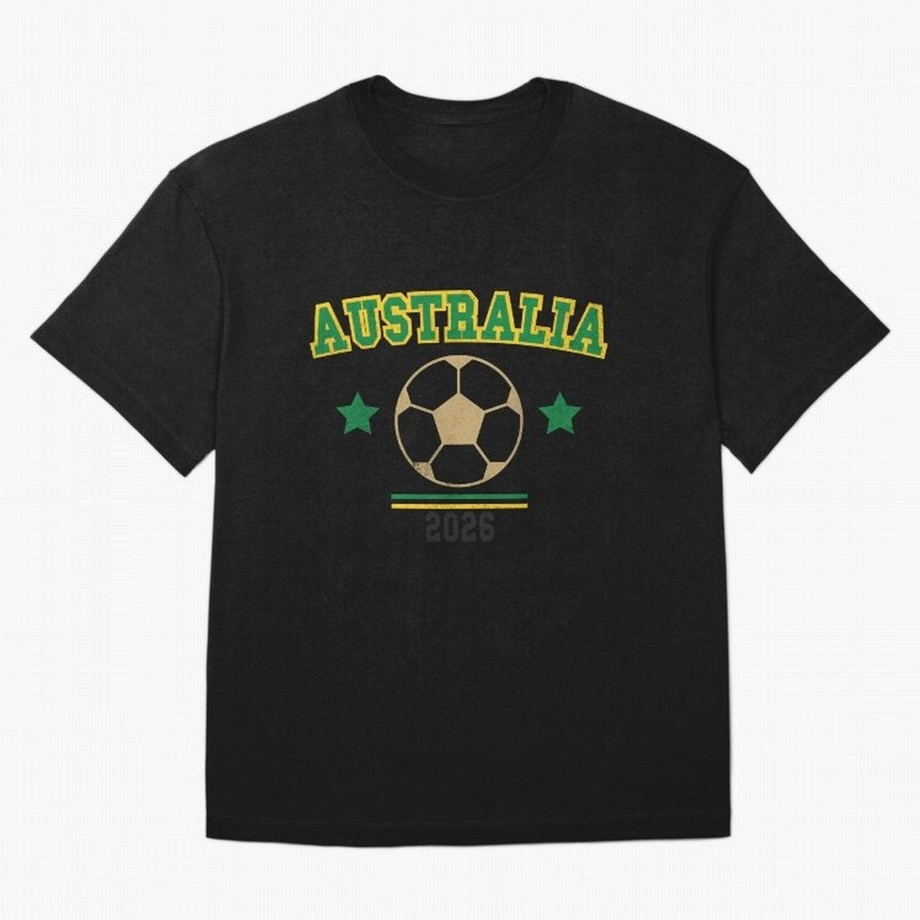 Australia 2026 ¡ª Vintage Soccer Tee Oversized T-Shirt Join FIFA World Cup 2026 USA Canada Mexico with Cristiano Ronaldo, Haaland and CR7, Brazil Energy, Classic Soccer Heritage, Championship Pressure, Fan Loyalty and International Pride; Great for