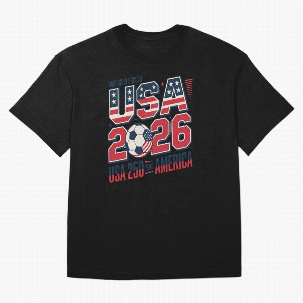 USA Soccer 250 Years 1776 -2026 Oversized T-Shirt Make Your Look Match FIFA World Cup 2026 USA Canada Mexico Celebrating Cristiano Ronaldo, England, France and Netherlands Energy, Champion Mindset, Group Stage Buzz, Knockout Tension and Passionate