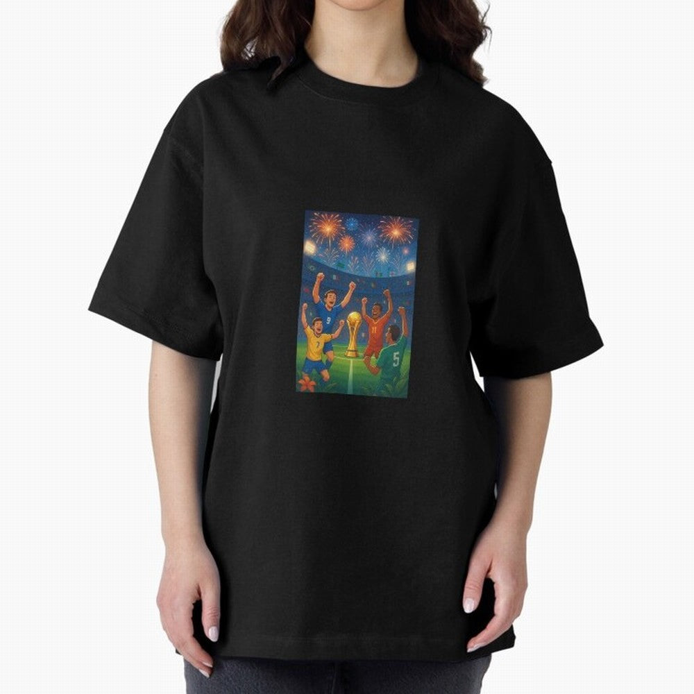 World Cup Oversized T-Shirt Mark FIFA World Cup 2026 for Fans of Messi, Neymar and Mbappe and Spain and Netherlands, Bringing Global Supporter Spirit, Legendary Goals, National Colors and Tournament Celebration; Perfect for Fans, Collectors, Family