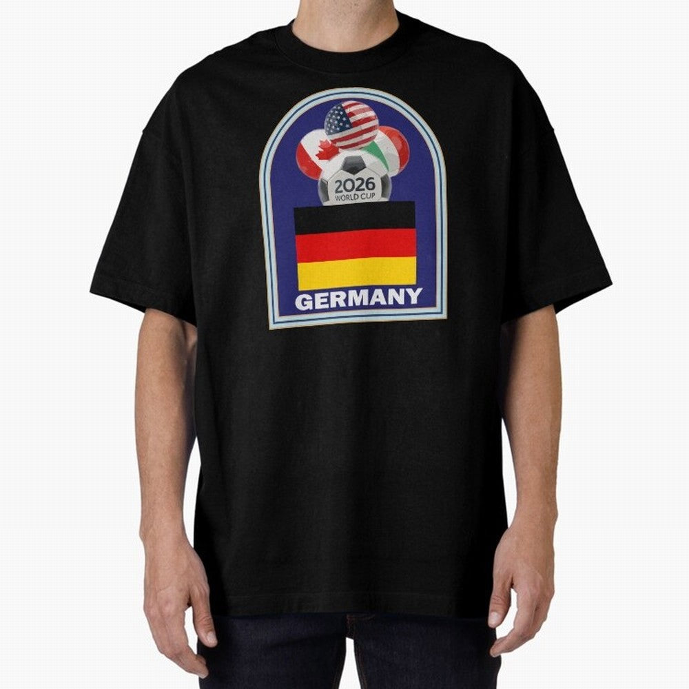 Germany 2026 Soccer T-shirt Oversized T-Shirt Turn Up for FIFA World Cup 2026 USA Canada Mexico with Messi, Neymar and Mbappe, Argentina and Brazil Energy, Classic Soccer Heritage, Championship Pressure, Fan Loyalty and International Pride; Made