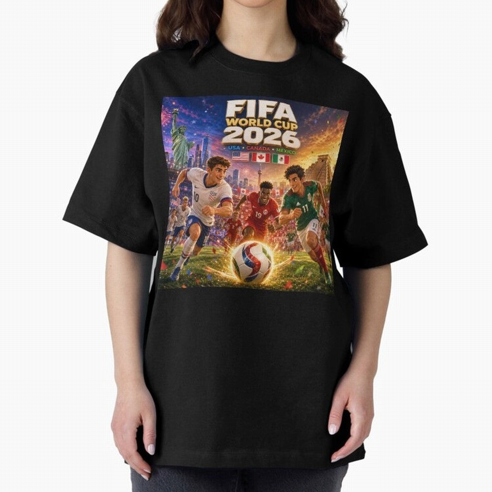 North America Football Festival 2026 #football 2026 Oversized T-Shirt Celebrate the Next Chapter of FIFA World Cup 2026 Group Stage Connected to Messi, France and Portugal Energy, Stadium Memories, Football Loyalty, International Chants and