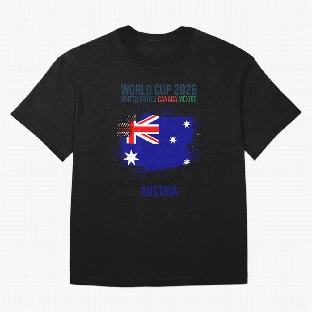 AUSTRIA WORLD CUP 2026 Oversized T-Shirt Support FIFA World Cup 2026 USA Canada Mexico Spirit, Filled with France and Portugal, CR7, Global Supporter Spirit, Legendary Goals, National Colors and Tournament Celebration; Perfect for Supporters Who