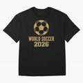 Retro World Soccer 2026 Design Oversized T-Shirt Make Your Look Match FIFA World Cup 2026 Spirit, with England, France and Netherlands, Mbappe, Vintage Soccer Flavor, Modern Football Stars, National Flags and Final Night Emotion; Made for