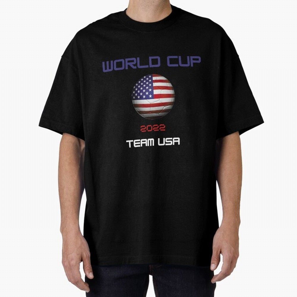 World cup 2022 Team USA Oversized T-Shirt Follow the Final Road of FIFA World Cup 2026 Spirit, Driven by Argentina and Brazil, Messi, Football Festival Excitement, Trophy Ambitions, Country Rivalries and Star Player Buzz; Created for Match Day