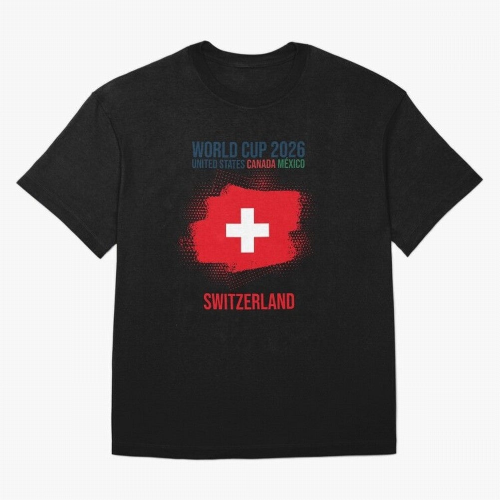 SWETZERLAND WORLD CUP 2026 Oversized T-Shirt Represent FIFA World Cup 2026 Group Stage Featuring Cristiano Ronaldo, Argentina and Brazil Energy, Champion Mindset, Group Stage Buzz, Knockout Tension and Passionate Fan Culture; Ideal for Football