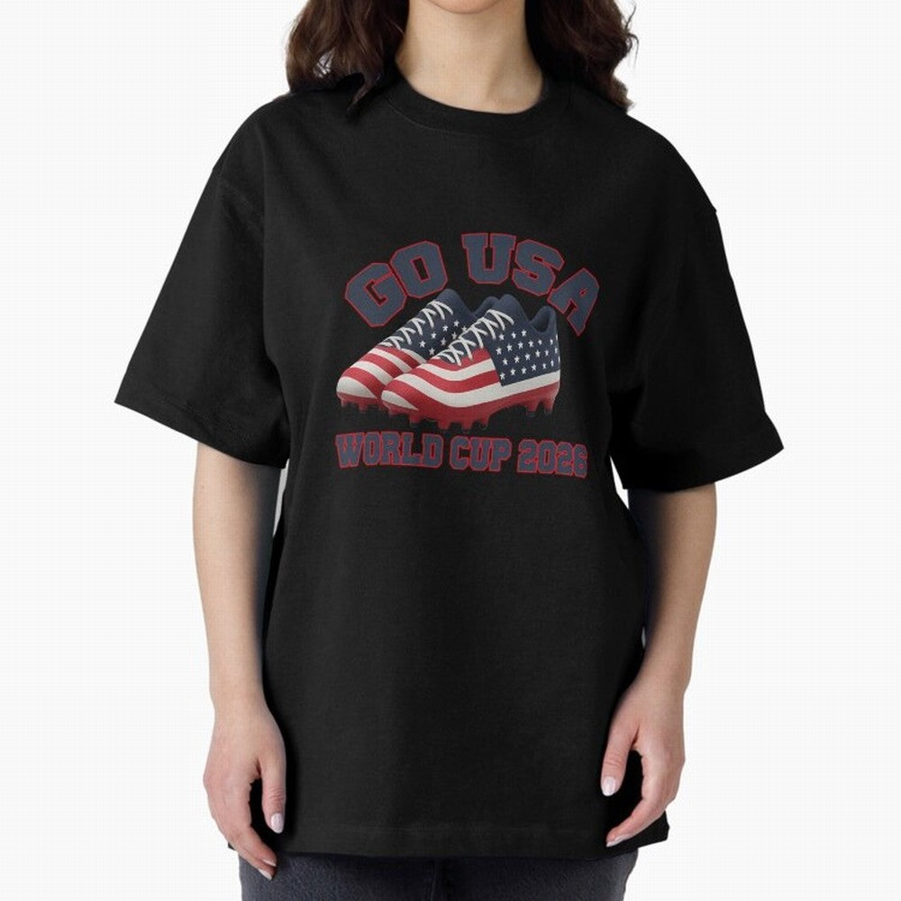 Go Usa. Usa 2026 World Cup 2026 World Cup Soccer Usa Soccer Usa Men Oversized T-Shirt Embrace FIFA World Cup 2026 with Mbappe and Neymar, Spain Energy, Sports Nostalgia, International Competition, Famous Players and Unforgettable Victories; Made
