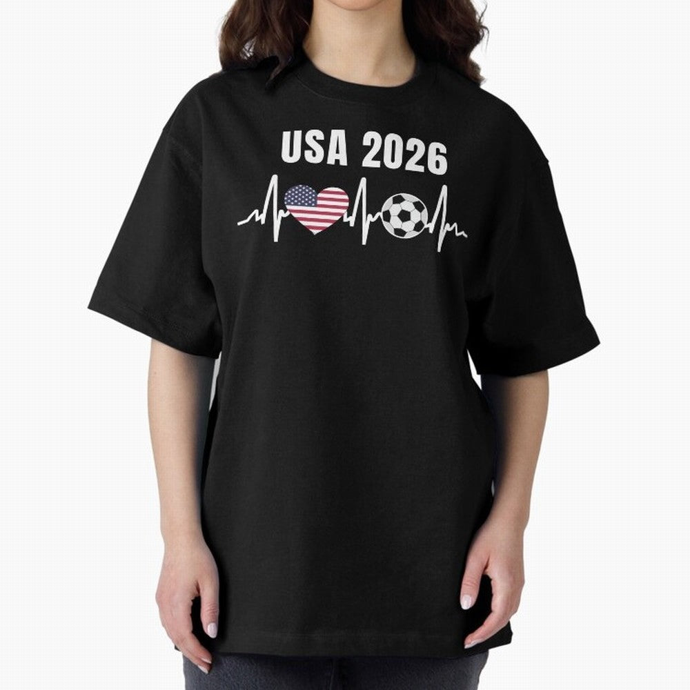 Soccer USA 2026 American Flag America World Cup Fan Gift Oversized T-Shirt Celebrate National Team Dreams in the FIFA World Cup 2026 USA Canada Mexico Journey through Neymar, Haaland and Cristiano Ronaldo Highlights, Argentina Pride, Football