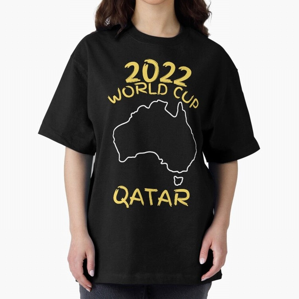 Socceroos World Cup 2022 Qatar Oversized T-Shirt Fuel the Hype around FIFA World Cup 2026 for Fans of Messi, CR7 and Mbappe and Germany, Bringing Global Supporter Spirit, Legendary Goals, National Colors and Tournament Celebration; Great for Watch