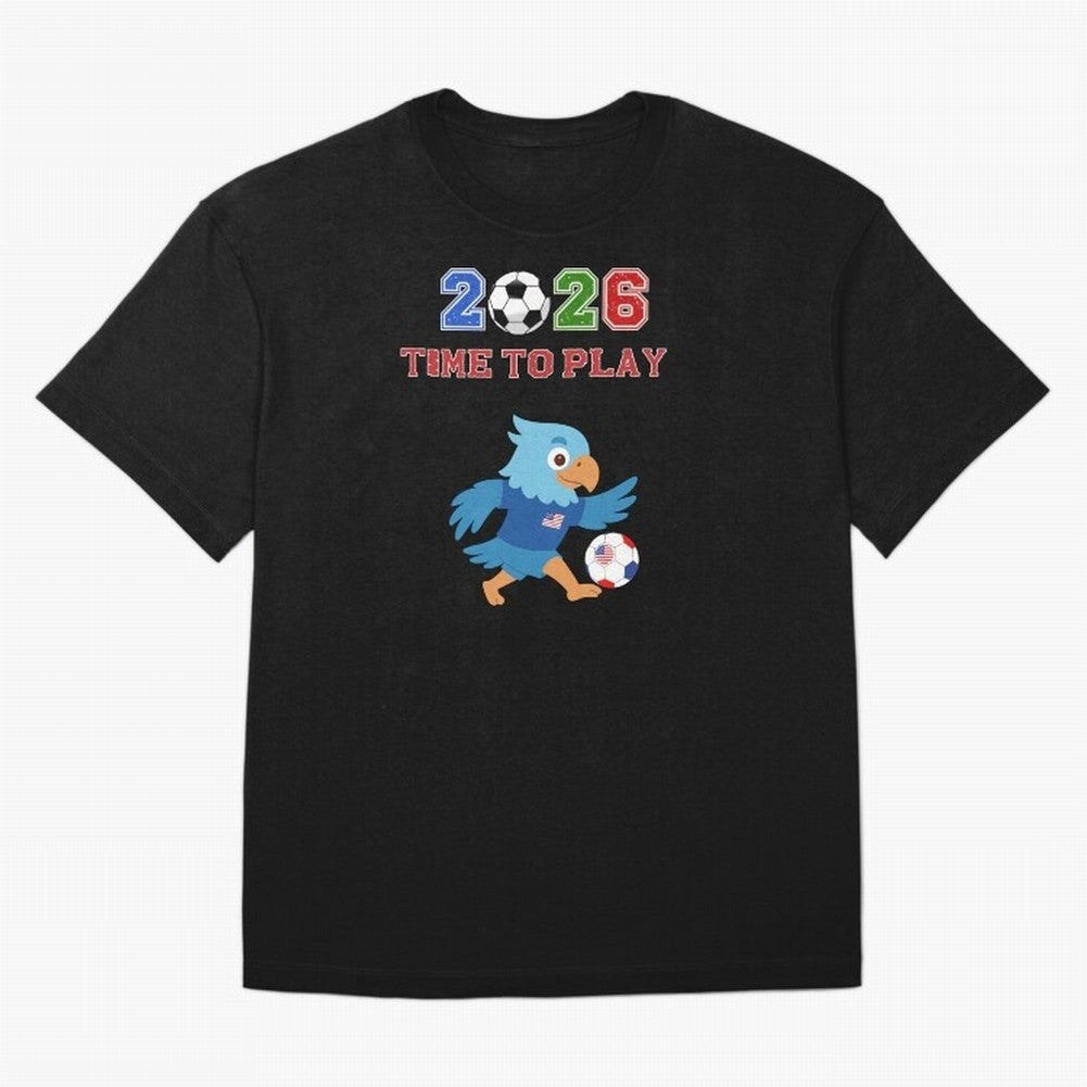 USA Soccer Eagle Mascot 2026 Time To Play Football Oversized T-Shirt Back the Journey through the FIFA World Cup 2026 USA Canada Mexico Journey through Mbappe and Neymar Highlights, Argentina Pride, Supporter Pride, Iconic Celebrations, Legendary
