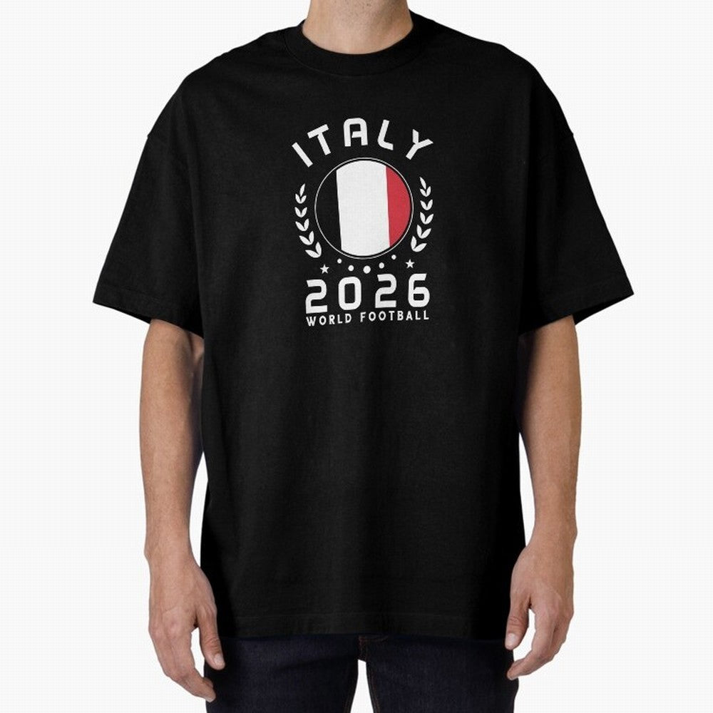 World Cup 2026 Italy Football Fan Italian Supporter T-Shirt_88563599 Oversized T-Shirt Celebrate the Next Chapter of FIFA World Cup 2026 Group Stage Highlighting Neymar, Haaland and Cristiano Ronaldo, Brazil Energy, Supporter Pride, Iconic