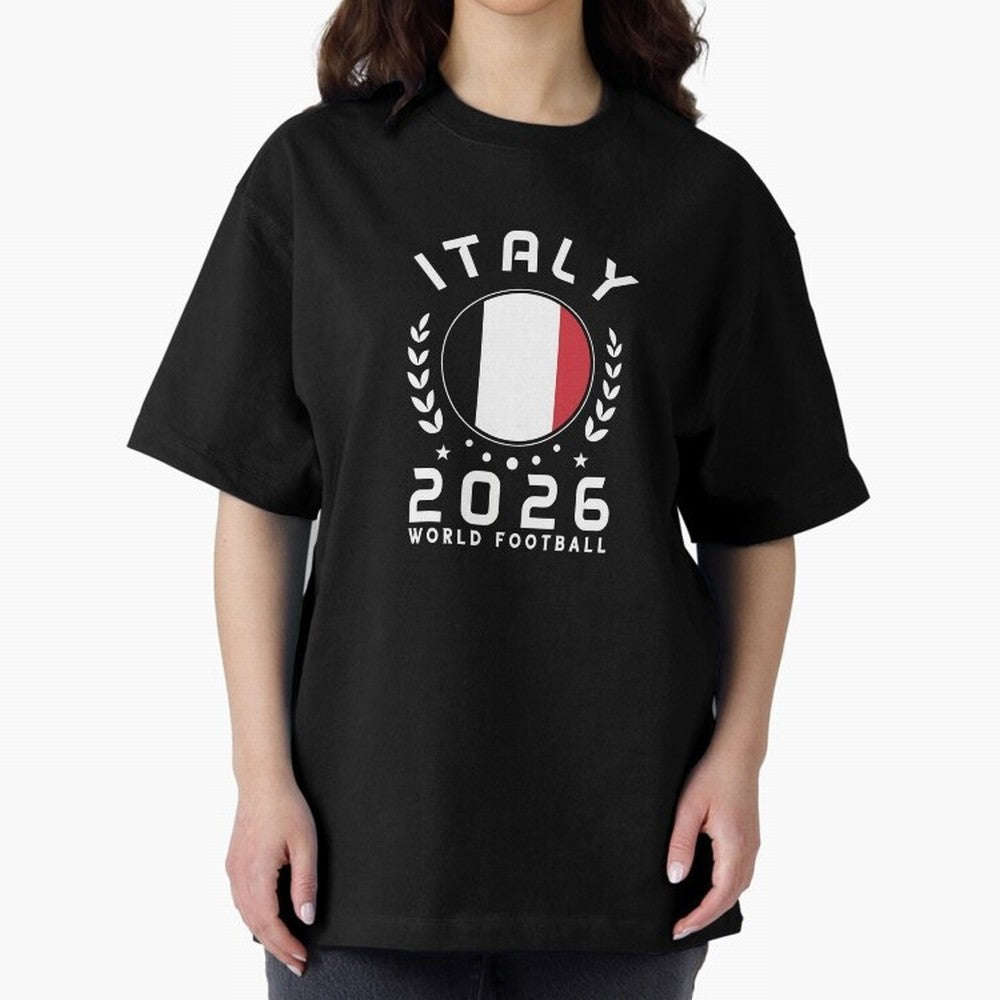 World Cup 2026 Italy Football Fan Italian Supporter T-Shirt_88563599 Oversized T-Shirt Bring Supporter Culture to Global Football Passion for FIFA World Cup 2026 USA Canada Mexico, with Messi, CR7 and Mbappe, Brazil, Portugal and Argentina, Soccer