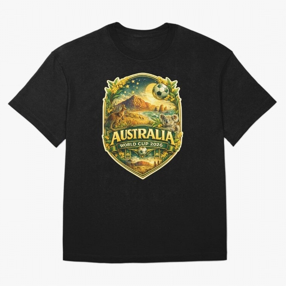 Australia FIFA World Cup 2026 Great Barrier Reef Outback Kangaroo Coast Oversized T-Shirt Feel the Trophy Chase of Global Football Passion for FIFA World Cup 2026, Centered on Messi, Neymar and Mbappe, Brazil, Portugal and Argentina, Football