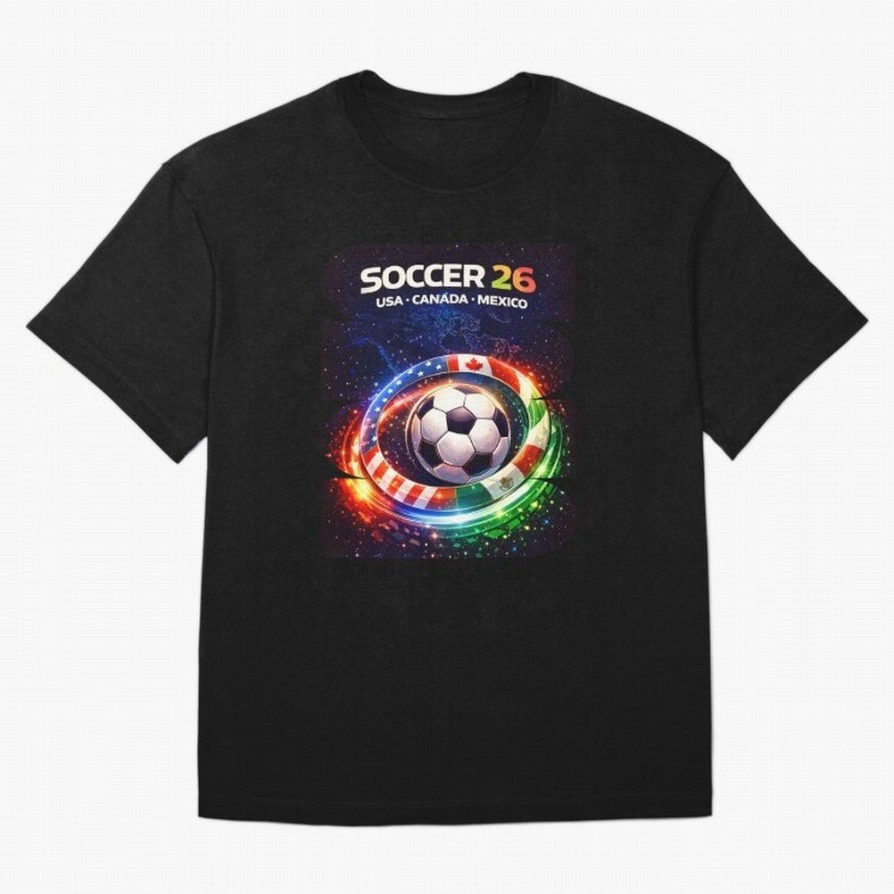North America Soccer 2026 Shirt, Soccer 26 USA Canada Mexico Fan Tee, United 2026 Soccer Graphic Oversized T-Shirt Fuel the Hype around Match Day Hype around FIFA World Cup 2026, Cristiano Ronaldo, England and Germany, Football Festival Excitement,