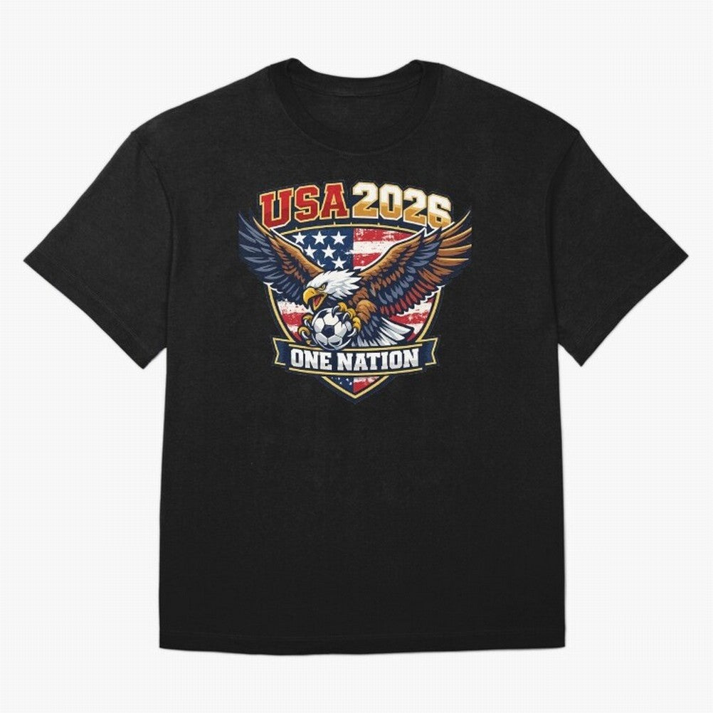 USA Canada Mexico Soccer Cup Oversized T-Shirt Support FIFA World Cup 2026 Group Stage Spirit, Featuring Argentina, France and Brazil, Messi and Cristiano Ronaldo, Retro Football Energy, Iconic Rivalries, Trophy Chase Drama and Stadium Atmosphere;