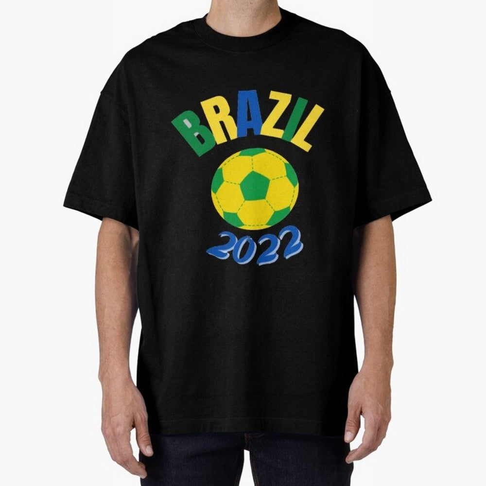 Brazil FIFA world cup 2022 T shirt Oversized T-Shirt Feel FIFA World Cup 2026 Spirit, Featuring England and Germany, Haaland, Championship Spirit, Famous Goals, Roaring Crowds and International Football Unity; Great for Supporters Who Love