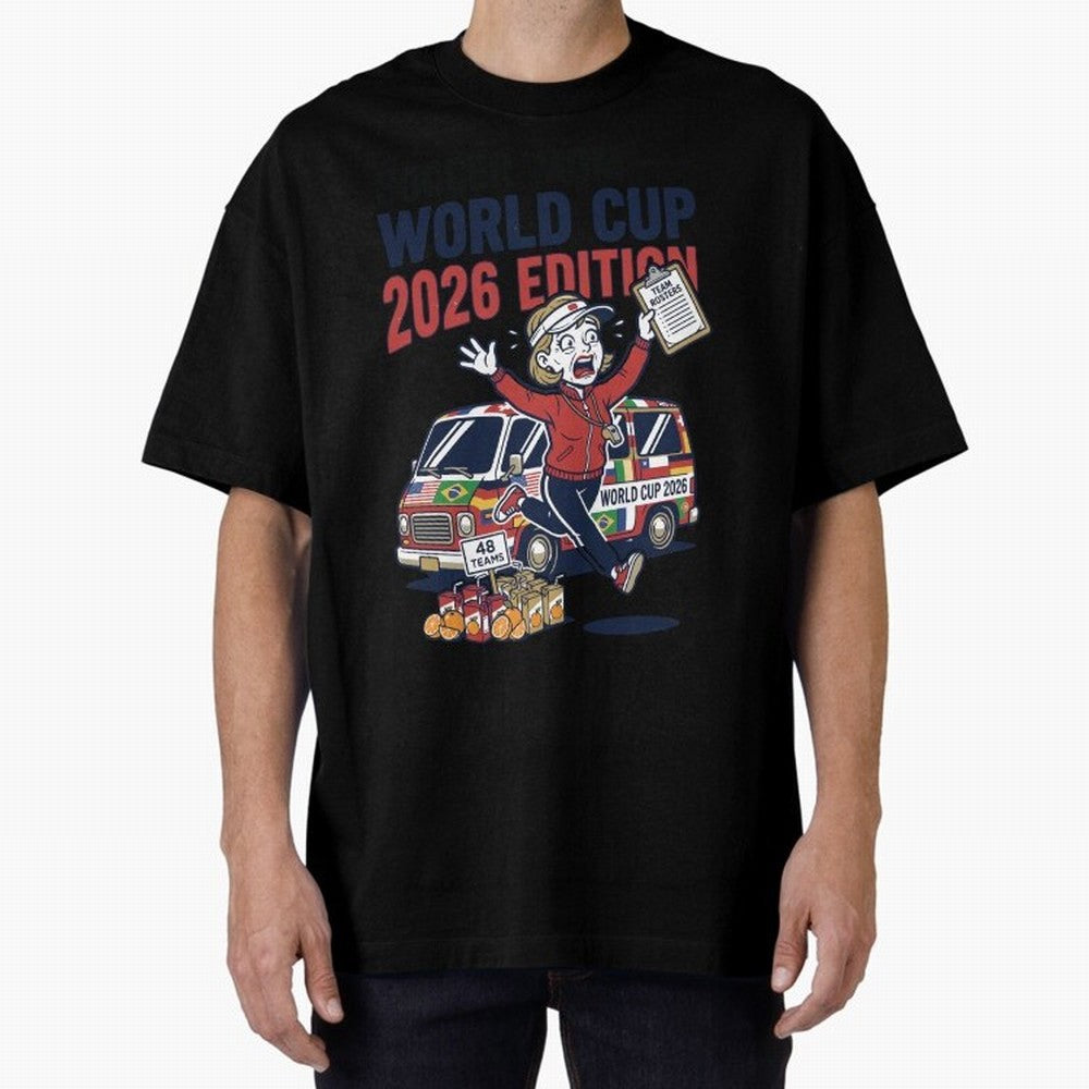 Soccer Mom ¡ª World Cup 2026 Edition V2 Oversized T-Shirt Step into FIFA World Cup 2026 Group Stage for Fans of Neymar and England and Germany, Bringing Stadium Chants, National Pride, Trophy Dreams and Unforgettable Football Memories; Built for