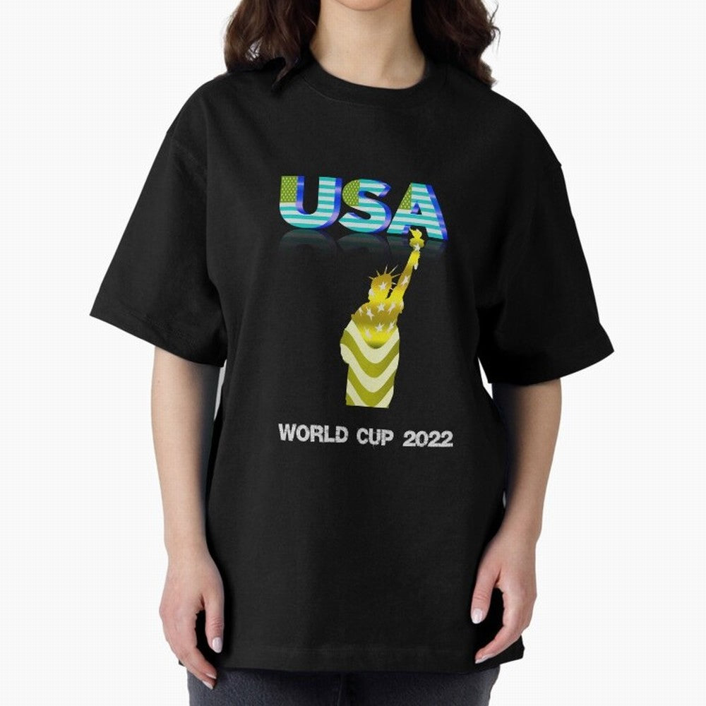 USA World Cup 2022 Oversized T-Shirt Show Up for the Glory of FIFA World Cup 2026 USA Canada Mexico Spirit, Connected to Germany, Messi, CR7 and Mbappe, Sports Nostalgia, International Competition, Famous Players and Unforgettable Victories; Built