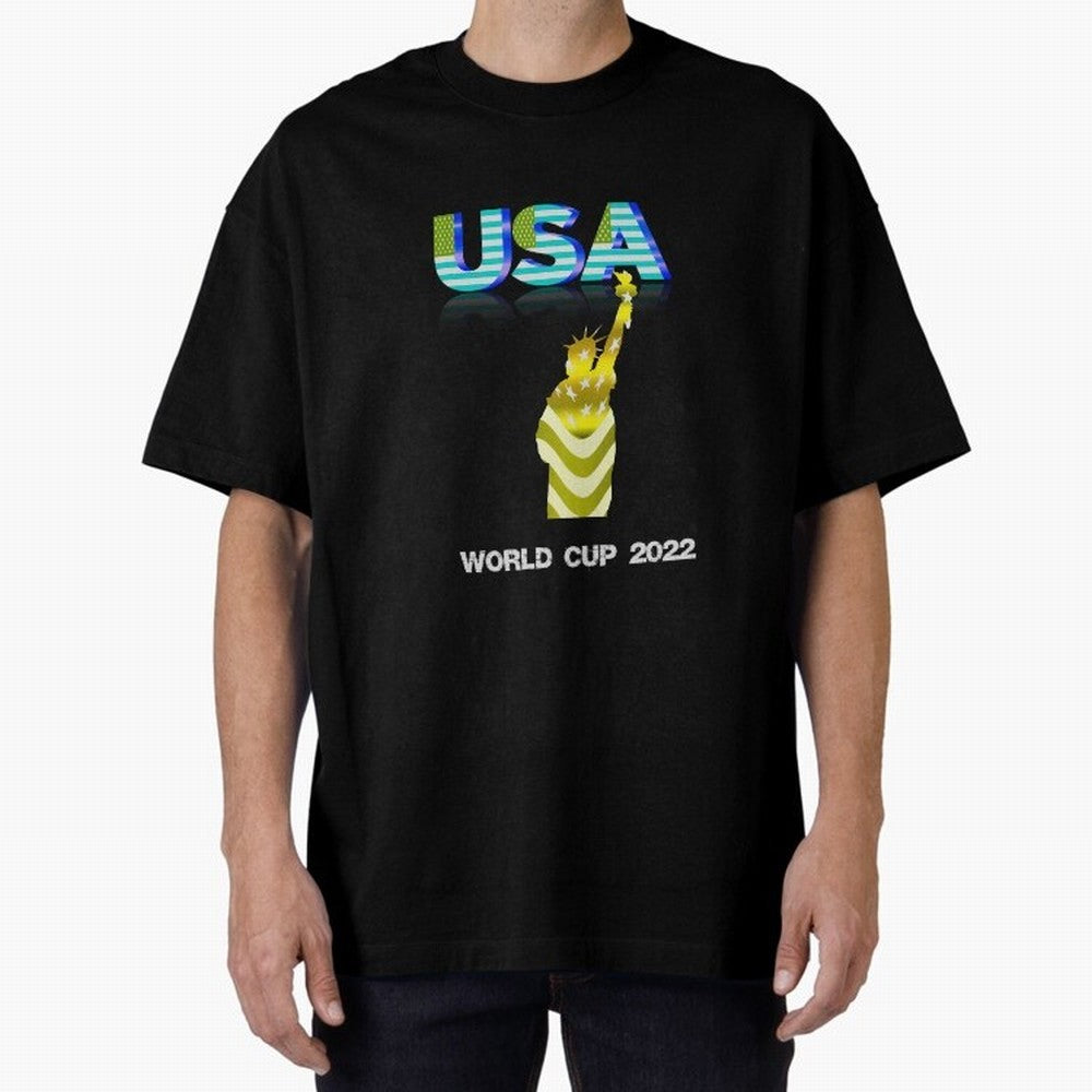 USA World Cup 2022 Oversized T-Shirt Show Up for the Glory of FIFA World Cup 2026 USA Canada Mexico Spirit, Connected to Germany, Messi, CR7 and Mbappe, Sports Nostalgia, International Competition, Famous Players and Unforgettable Victories; Built