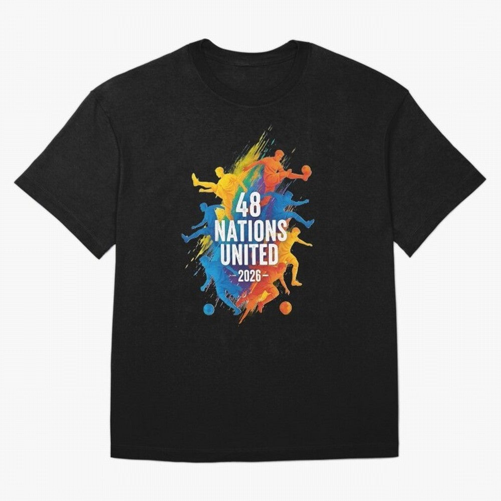 The Unity of World Football Oversized T-Shirt Bring Stadium Energy to Global Football Passion for FIFA World Cup 2026 Group Stage, Driven by CR7 and Messi, Portugal, Spain and Germany, Stadium Memories, Football Loyalty, International Chants and