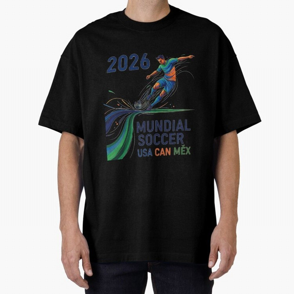 Triangular Goal Art 2026 Oversized T-Shirt Bring Supporter Culture to Match Day Hype around FIFA World Cup 2026, Neymar, Haaland and Cristiano Ronaldo, England and Germany, Football Festival Excitement, Trophy Ambitions, Country Rivalries and Star