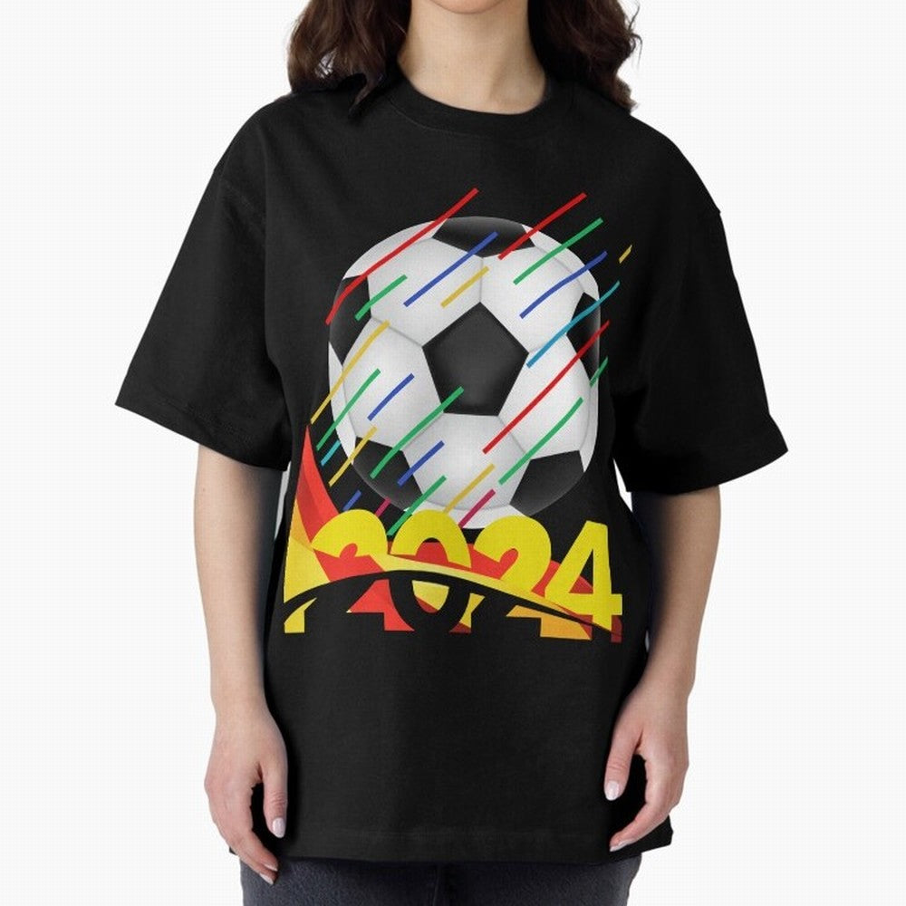 FOOTBALL 2024 Oversized T-Shirt Support FIFA World Cup 2026 Spirit, Connected to France and Portugal, Neymar, Haaland and Cristiano Ronaldo, Soccer Culture, Superstar Moments, National Team Dreams and Competitive Fire; Ideal for Passionate Fans Who