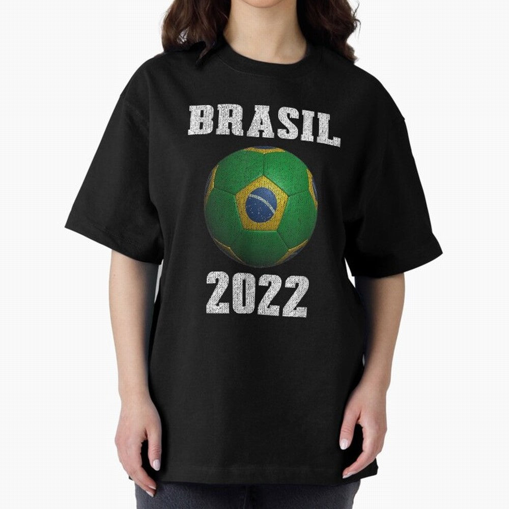 Brasil Flag Soccer Jersey Football Graphic Design T-Shirt Oversized T-Shirt Celebrate Fan Culture around Global Football Passion for FIFA World Cup 2026 Group Stage, Filled with Messi, CR7 and Mbappe, Argentina and Brazil, Champion Mindset, Group