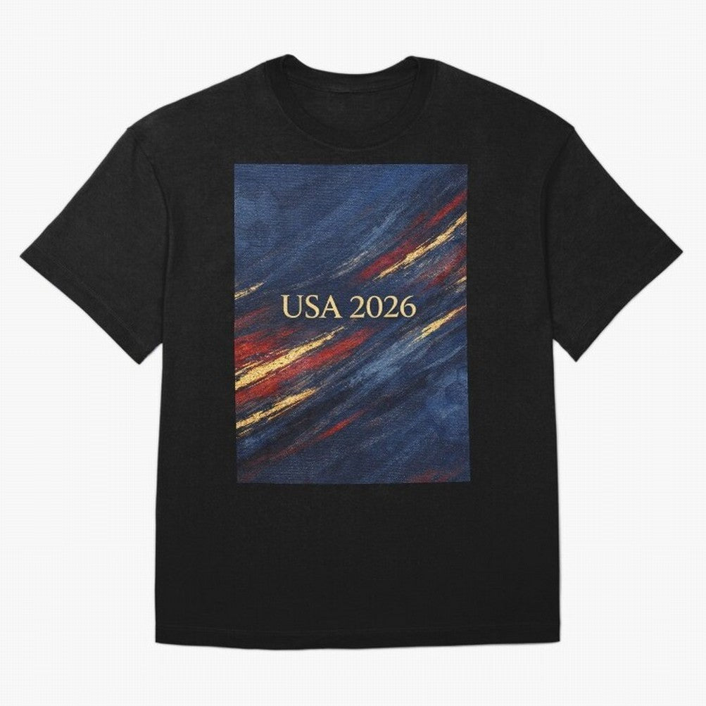Elevated USA 2026 Soccer Oversized T-Shirt Celebrate Football Heritage in FIFA World Cup 2026 Filled with Cristiano Ronaldo, Haaland and CR7, France Energy, Fan Favorite Moments, National Team Passion, Big Match Drama and Soccer History; Perfect