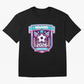 Miami 2026 Host City Emblem Welcoming the World Cup Oversized T-Shirt Bring International Match Energy to Global Football Passion for FIFA World Cup 2026, Driven by Messi, Neymar and Mbappe, Germany, Championship Spirit, Famous Goals, Roaring
