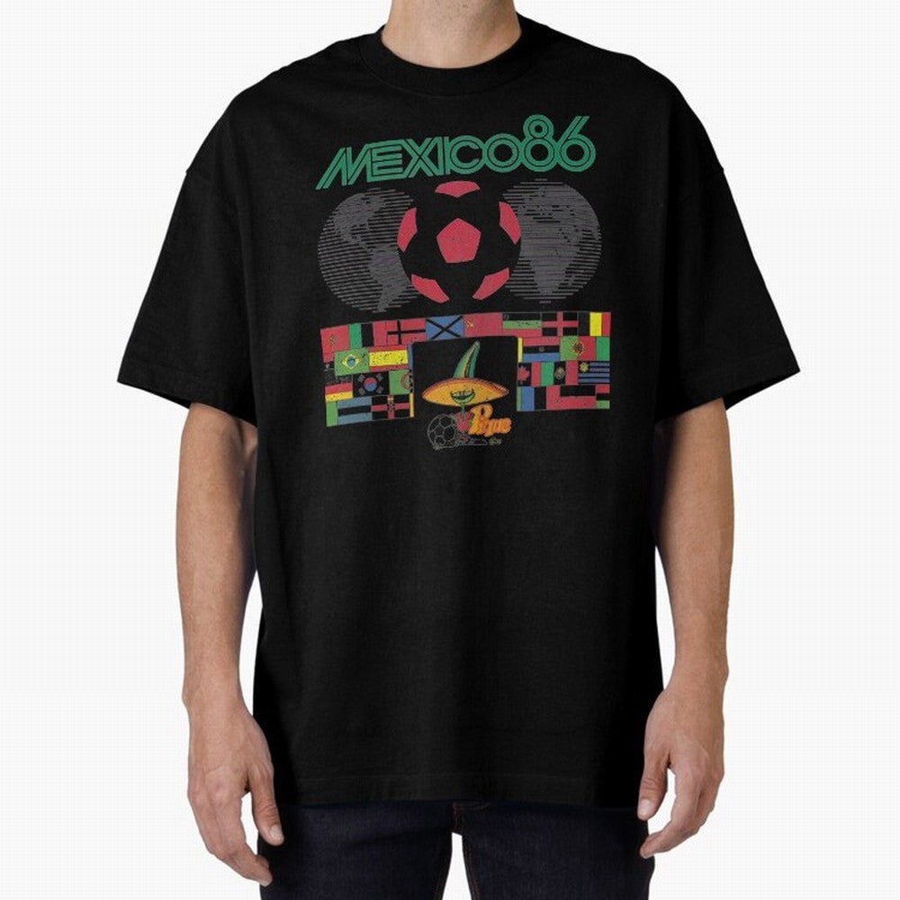 MEXICO-86-WORLD-CUP-T-SHIRT Oversized T-Shirt Remember Iconic Moments from the FIFA World Cup 2026 Group Stage Journey through Haaland Highlights, Portugal, Spain and Germany Pride, Soccer Culture, Superstar Moments, National Team Dreams and