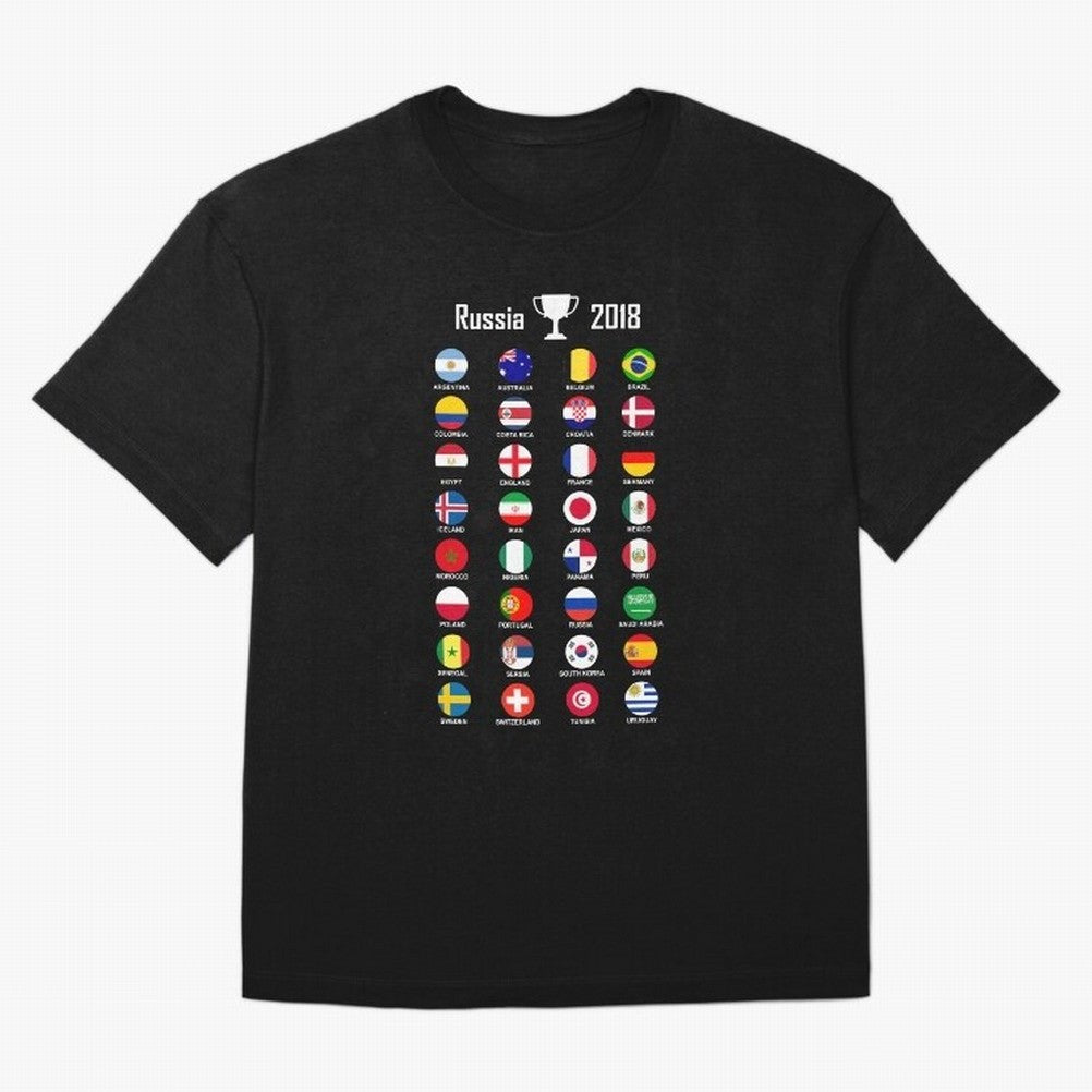Russia 2018 Football Soccer Championship Oversized T-Shirt Join the Countdown to Global Football Passion for FIFA World Cup 2026 USA Canada Mexico, Highlighting Cristiano Ronaldo, Haaland and CR7, England and Germany, Worldwide Fan Energy, Dramatic