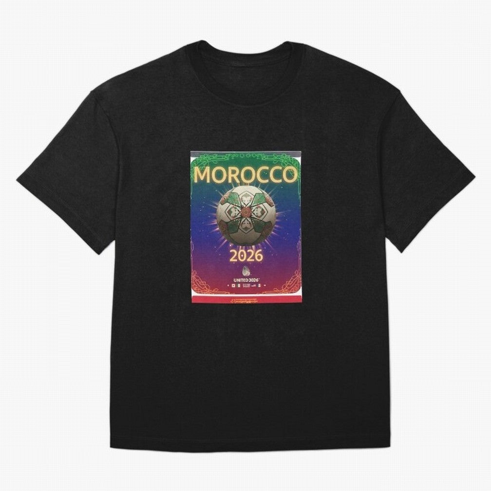 Morocco 2026 World Cup - Traditional Zellige Football Oversized T-Shirt Make Game Day About FIFA World Cup 2026 USA Canada Mexico Spirit, Connected to Argentina, France and Brazil, Messi, Classic Soccer Heritage, Championship Pressure, Fan Loyalty