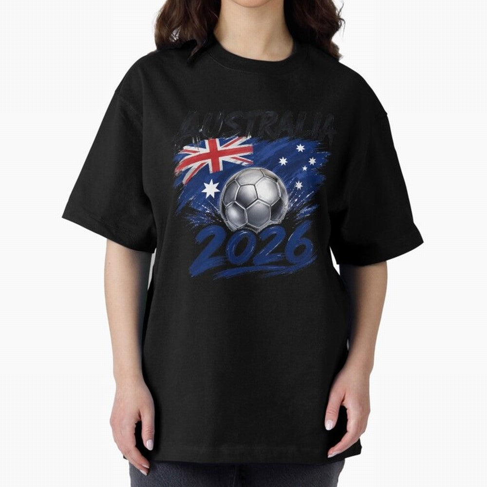 Australia Soccer 2026: Grunge Flag & Football Pride Oversized T-Shirt Upgrade FIFA World Cup 2026 USA Canada Mexico Capturing Cristiano Ronaldo, Haaland and CR7, Germany Energy, Classic Soccer Heritage, Championship Pressure, Fan Loyalty and
