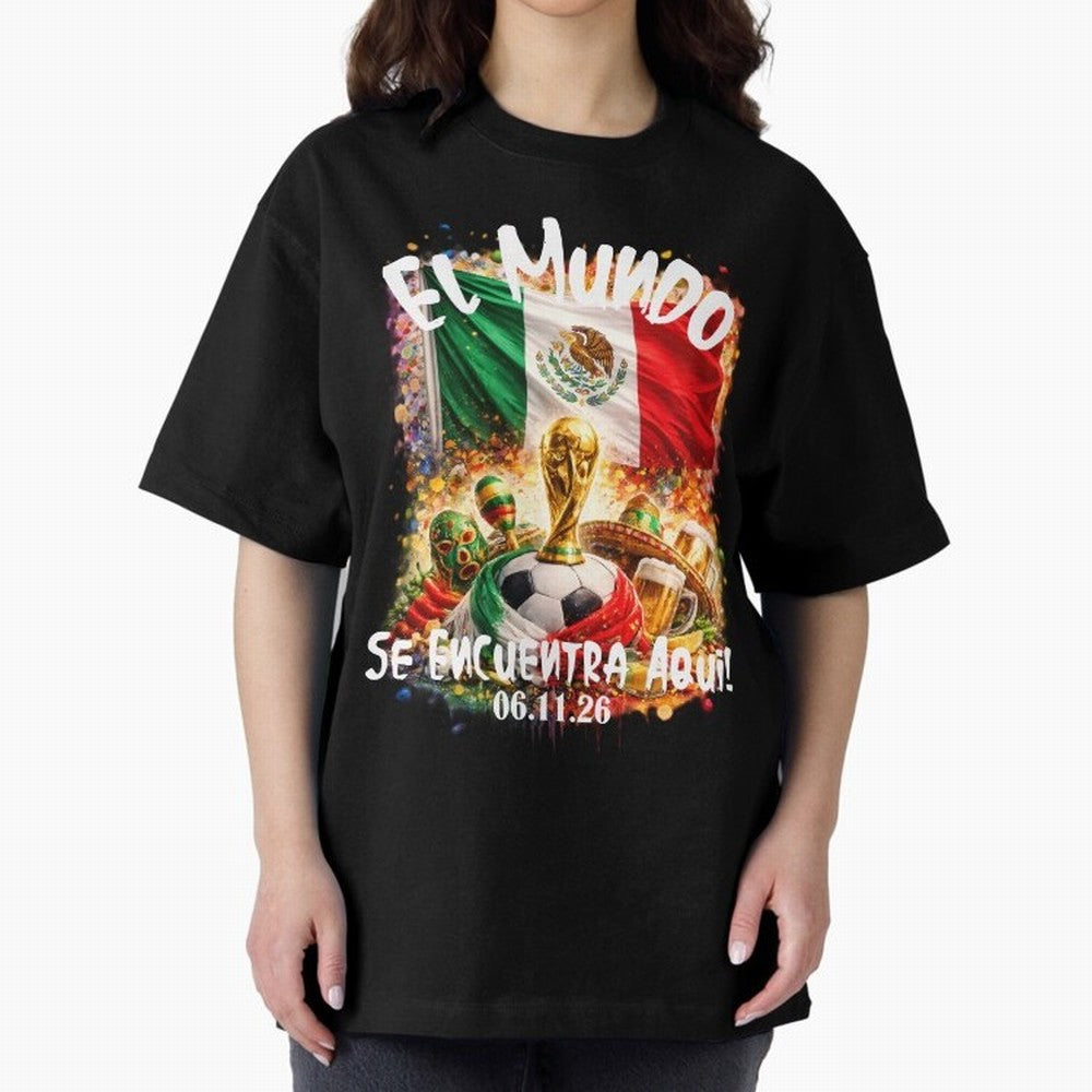 World Cup 2026 Oversized T-Shirt Bring a Champion Mindset to FIFA World Cup 2026 Group Stage Spirit, Highlighting Argentina, France and Brazil, Haaland and Mbappe, Championship Spirit, Famous Goals, Roaring Crowds and International Football Unity;