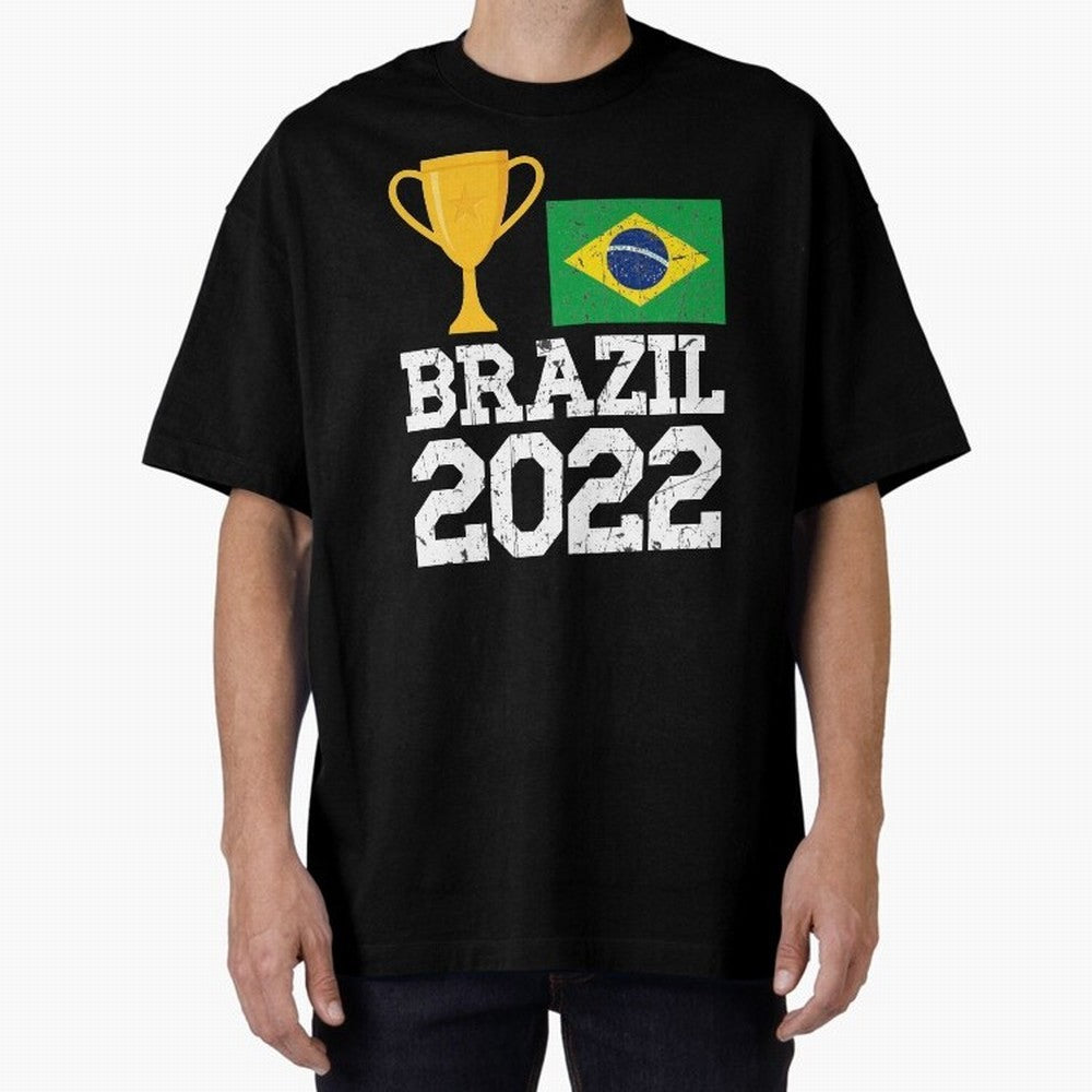 Brazil Soccer Team Fan Football Brazilian Flag 2022 T-Shirt - Brazil T shirt Soccer - Brazil Flag Vintage - Brazilian Oversized T-Shirt Wear the Spirit of Global Football Passion for FIFA World Cup 2026 USA Canada Mexico, Centered on Messi and
