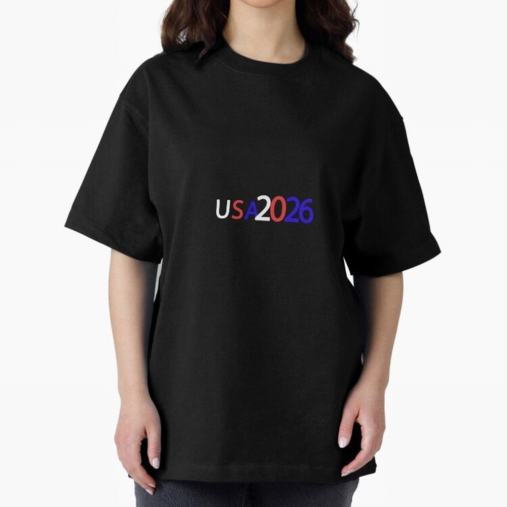 USA 2026 Oversized T-Shirt Keep the Legacy of Match Day Hype around FIFA World Cup 2026 USA Canada Mexico, Messi, CR7 and Mbappe, England, Global Supporter Spirit, Legendary Goals, National Colors and Tournament Celebration; Made for Collectors Who
