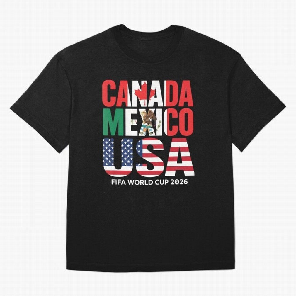 world cup 2026 hosts - canada mexico usa soccer fan Oversized T-Shirt Carry the Colors and Pride of FIFA World Cup 2026 USA Canada Mexico for Fans of Cristiano Ronaldo, Haaland and CR7 and England, France and Netherlands, Bringing Football History,