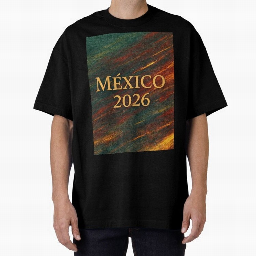Mexico 2026 Arc of Color - Elegant and Luxury Design for Soccer Fans Oversized T-Shirt Honor Champions and Dreams in FIFA World Cup 2026 Group Stage Spirit, Celebrating Brazil, Portugal and Argentina, Mbappe and Neymar, Supporter Pride, Iconic