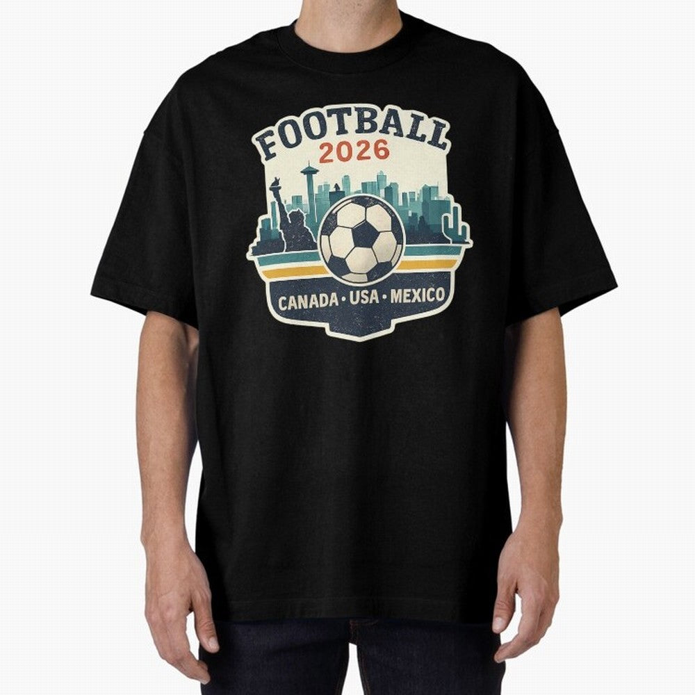 Football 2026 One World One Goal Oversized T-Shirt Show Love for Legendary Goals in the FIFA World Cup 2026 Journey through CR7 Highlights, Brazil, Portugal and Argentina Pride, Stadium Memories, Football Loyalty, International Chants and