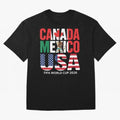 Canada Mexico USA 2026 World Cup Host Nations Oversized T-Shirt Carry National Pride through FIFA World Cup 2026 with Messi, Neymar and Mbappe, Brazil, Portugal and Argentina Energy, Game Day Rituals, Football Legends, Country Pride and the Road to