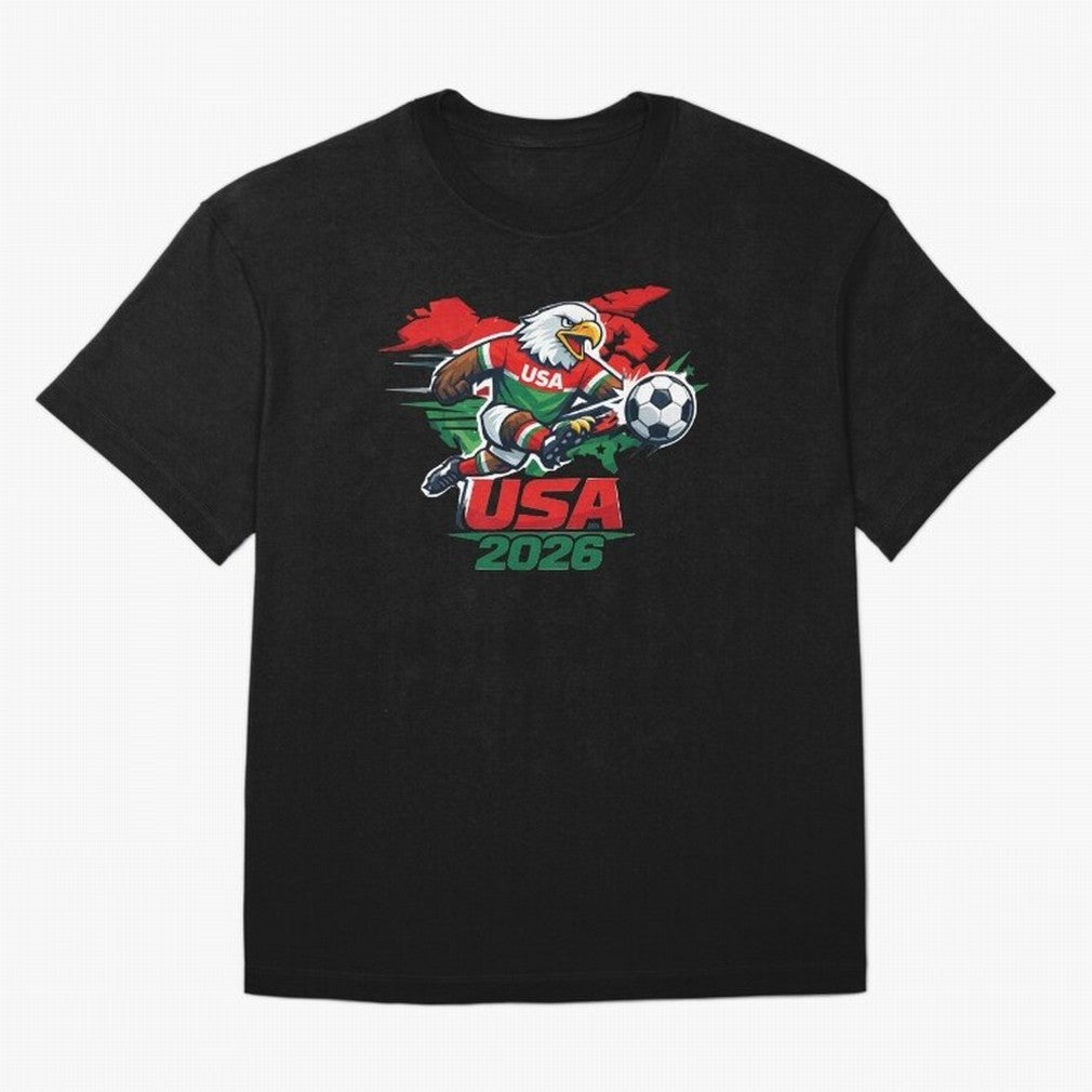 USA Canada Mexico Soccer Cup Oversized T-Shirt Keep the Match Day Mood of FIFA World Cup 2026 Group Stage for Fans of Cristiano Ronaldo, Haaland and CR7 and France and Portugal, Bringing Tournament Hype, Historic Matchups, Family Viewing Parties