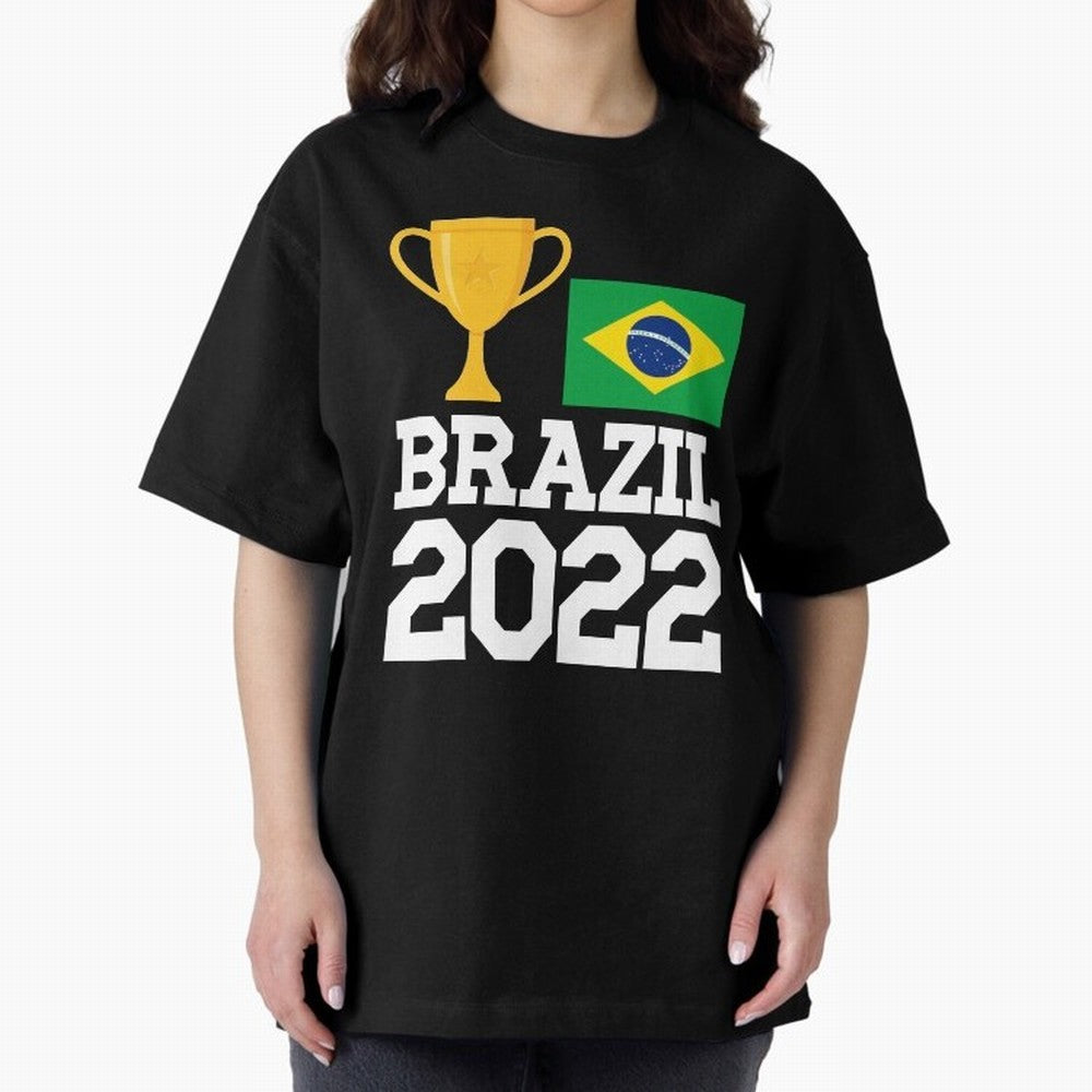 Brazil Soccer Team Fan Football Brazilian Flag 2022 T-Shirt - Brazil T shirt Soccer - Brazil Flag Vintage - Brazilian Oversized T-Shirt Show Fan Pride Across Global Football Passion for FIFA World Cup 2026, Celebrating Neymar, Haaland and Cristiano