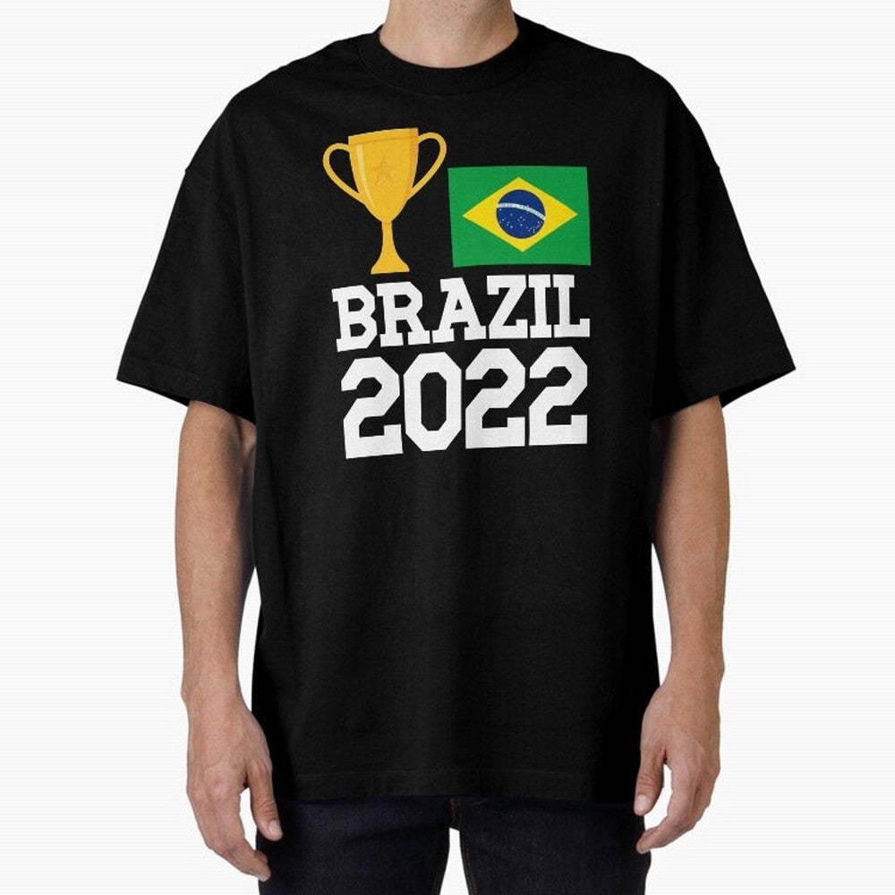 Brazil Soccer Team Fan Football Brazilian Flag 2022 T-Shirt - Brazil T shirt Soccer - Brazil Flag Vintage - Brazilian Oversized T-Shirt Show Fan Pride Across Global Football Passion for FIFA World Cup 2026, Celebrating Neymar, Haaland and Cristiano