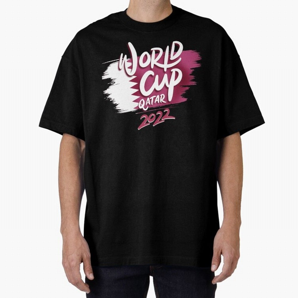 Qatar 2022 Oversized T-Shirt Represent FIFA World Cup 2026 USA Canada Mexico Celebrating Neymar, Spain and Netherlands Energy, Football Passion, Legendary Performances, Festival Vibes and Supporter Community; Perfect for People Who Love Argentina,