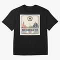 Retro North America 2026 Soccer Vintage Graphic Oversized T-Shirt Show Love for Legendary Goals in Global Football Passion for FIFA World Cup 2026 USA Canada Mexico, Connected to CR7, Argentina, France and Brazil, Global Supporter Spirit, Legendary