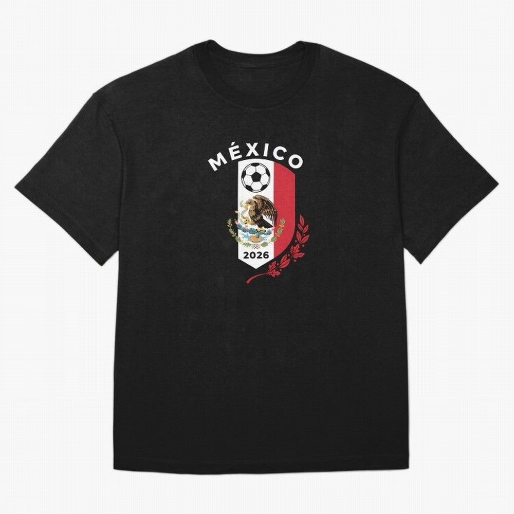Mexico Emblem World Cup Soccer 2026 Football Crew T-Shirt_83050167 Oversized T-Shirt Keep Football History Alive during the FIFA World Cup 2026 USA Canada Mexico Journey through Mbappe Highlights, France Pride, Championship Spirit, Famous Goals,